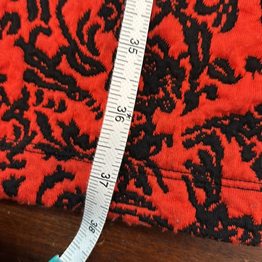 Plenty by Tracy Reese Red and Black Sheath Dress V-Neck‎ 3/4 Sleeve